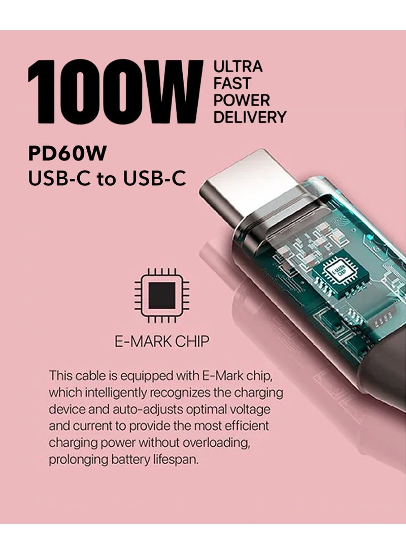 MICRODIA 【MICRODIA】 ExeCable 100W USB-C to USB-C Fast Charge Cable with Digital LCD Display, Kevlar Braided (1.3m / 2.6m) - Charcoal - Image 5